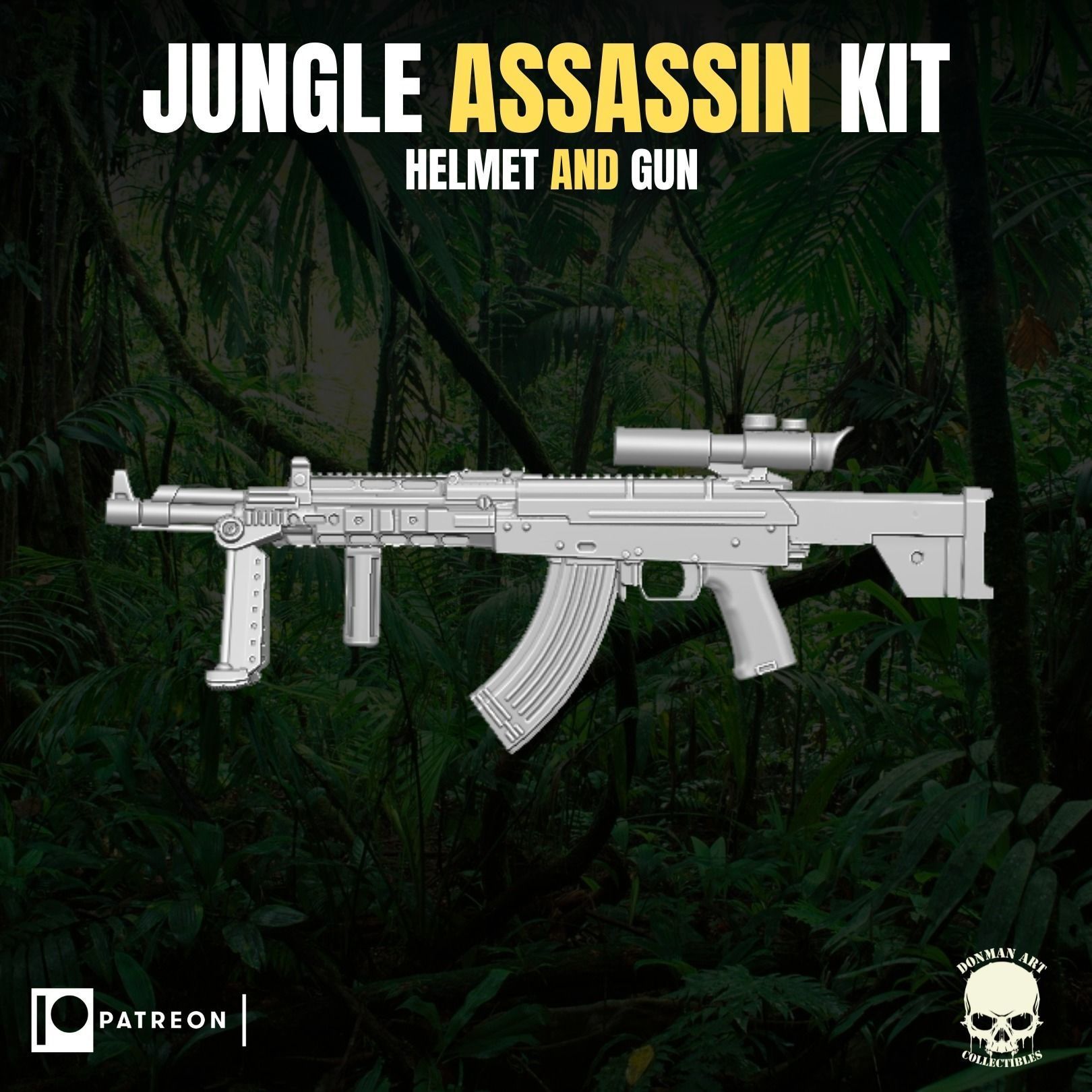 Jungle Assassin Kit for action figures 3D print model_20