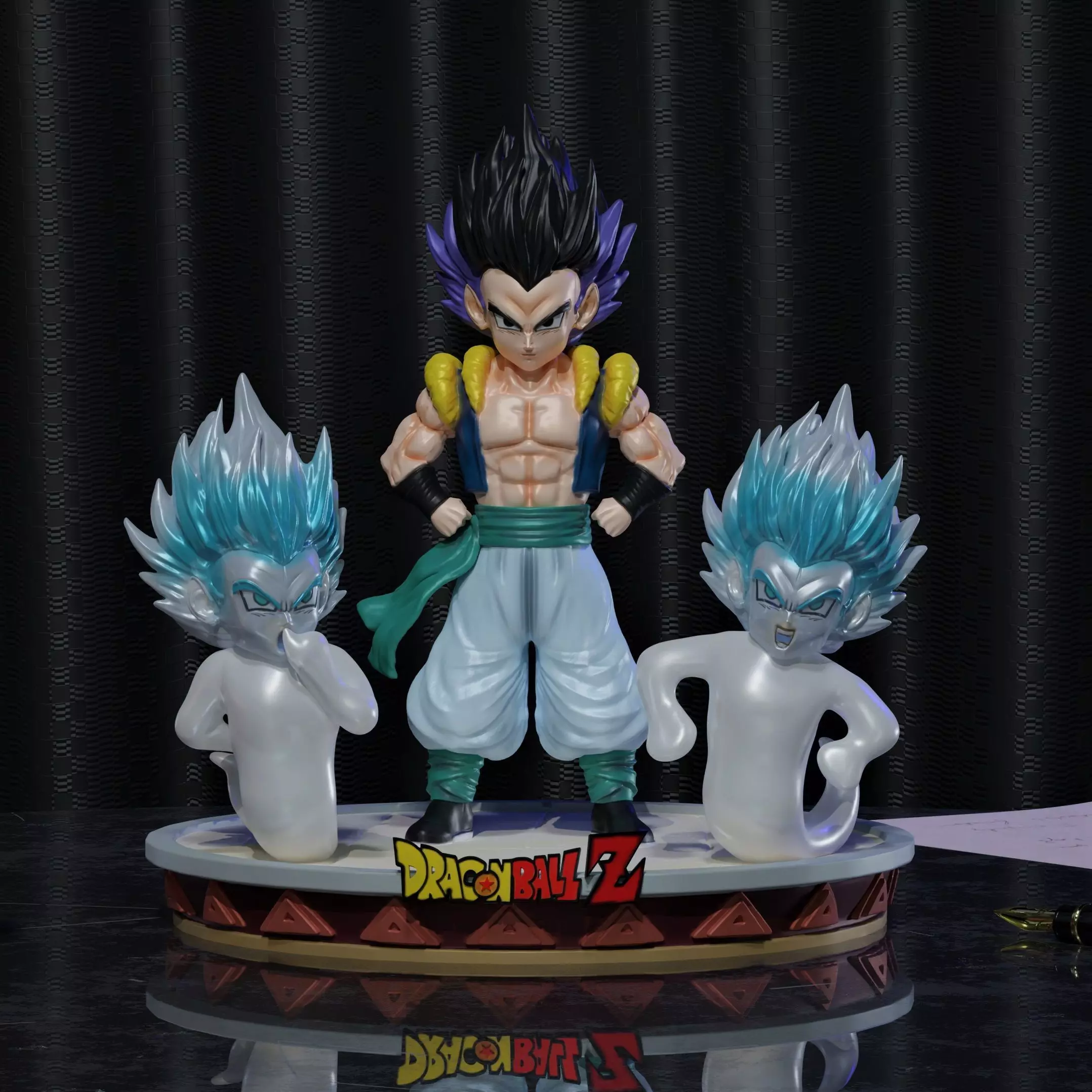 Gotenks dragon ball figure with hair 3D print model