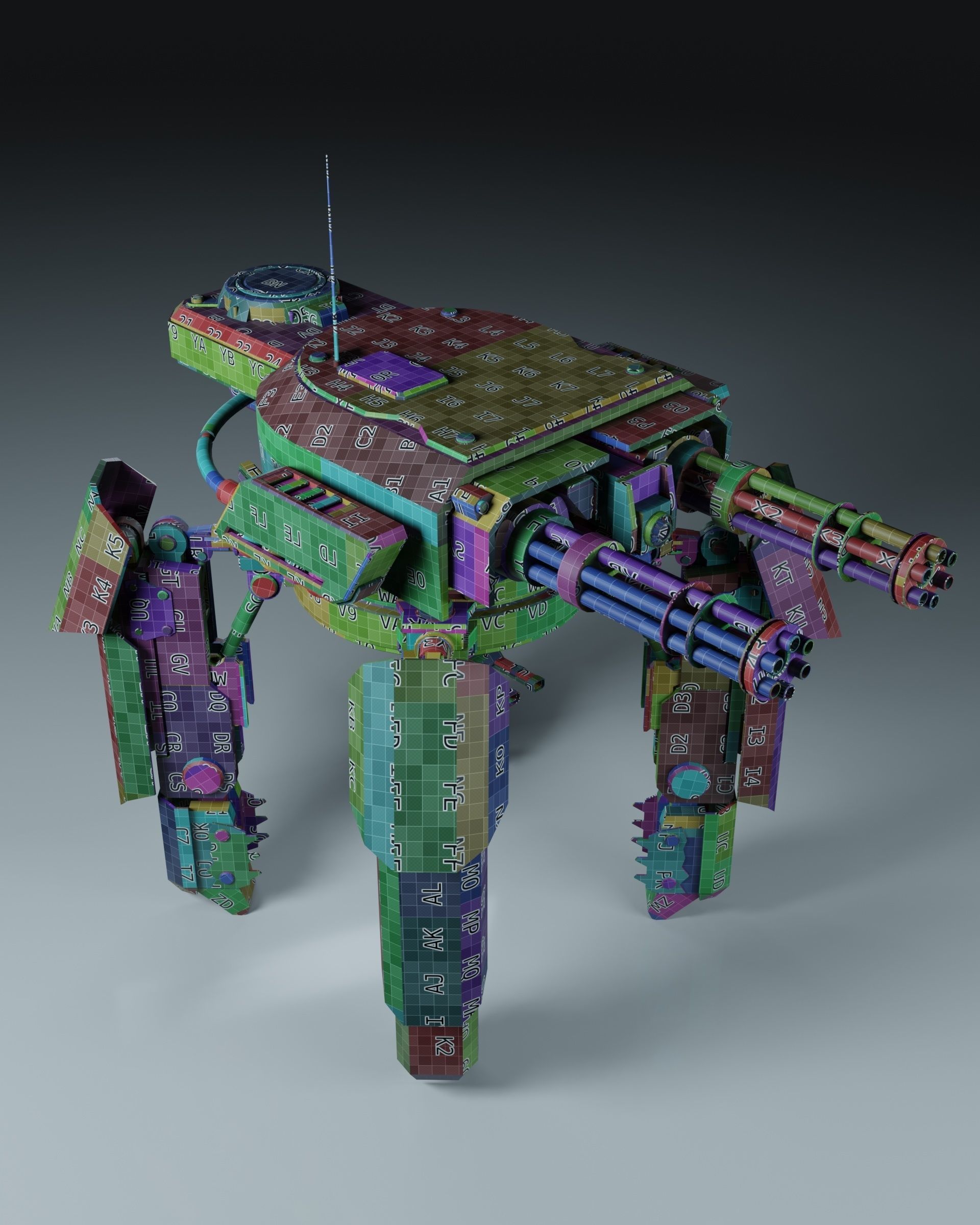 The Assault-bot Rawcorp  Low-poly 3D model_2