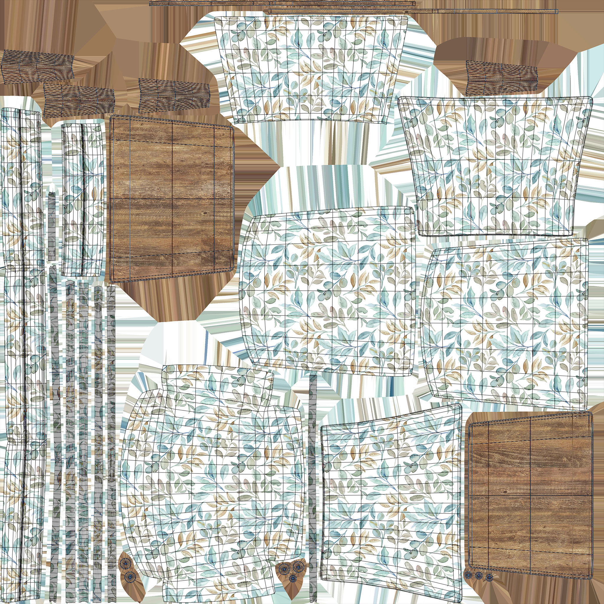 Printed Single Sofa 3D Model VR Low-poly 3D model_11