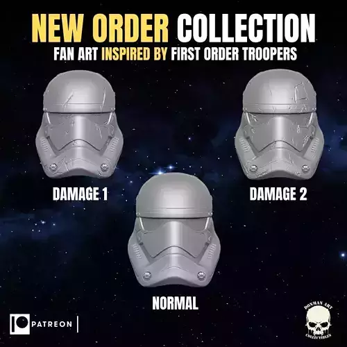 New Order Collection fan art heads inspired by First Order 3D print model