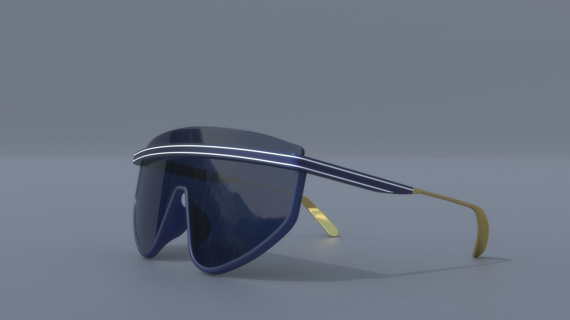 Fashion sci fi sun glasses DIOR style 3D model_3