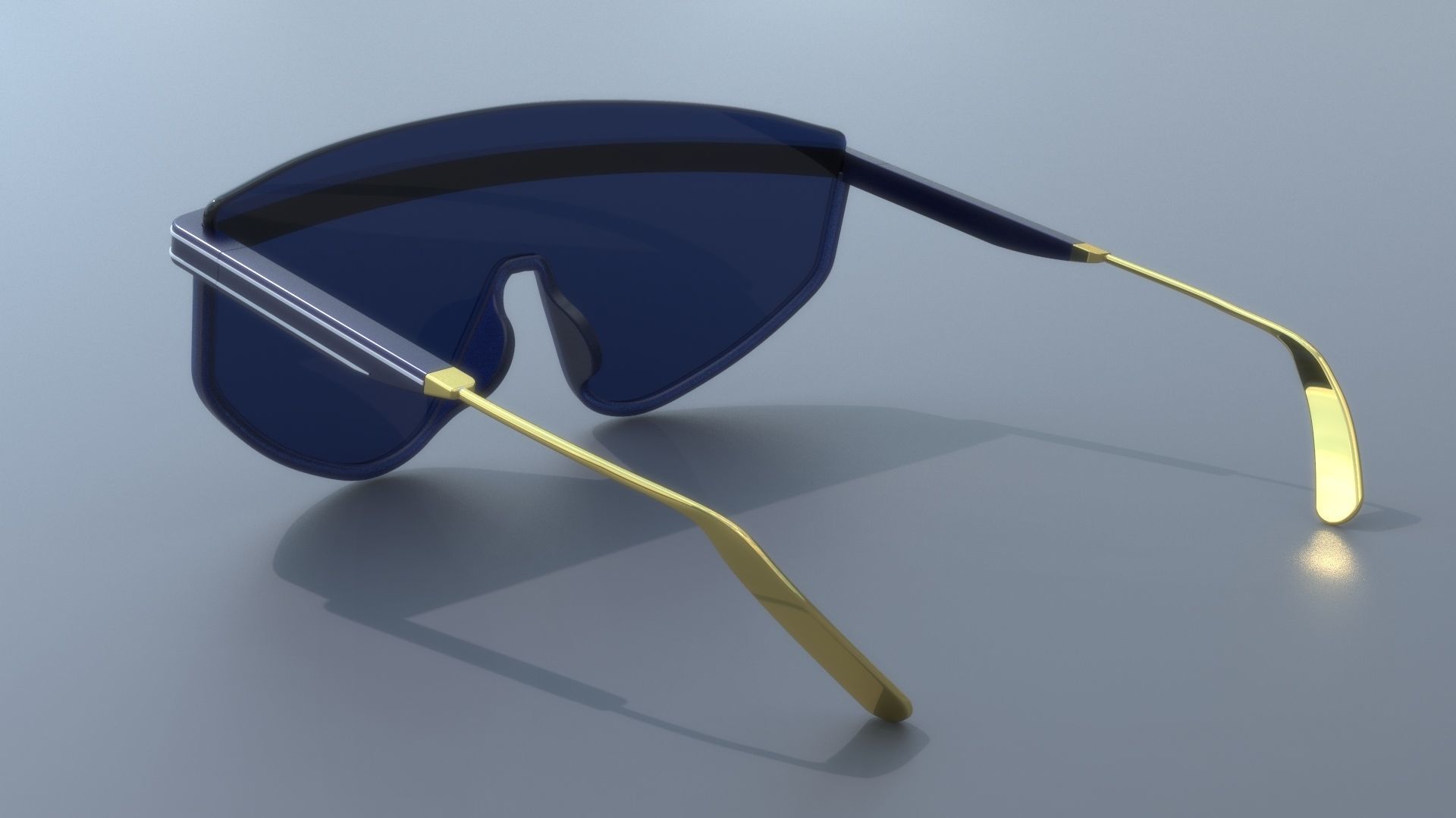 Fashion sci fi sun glasses DIOR style 3D model_5