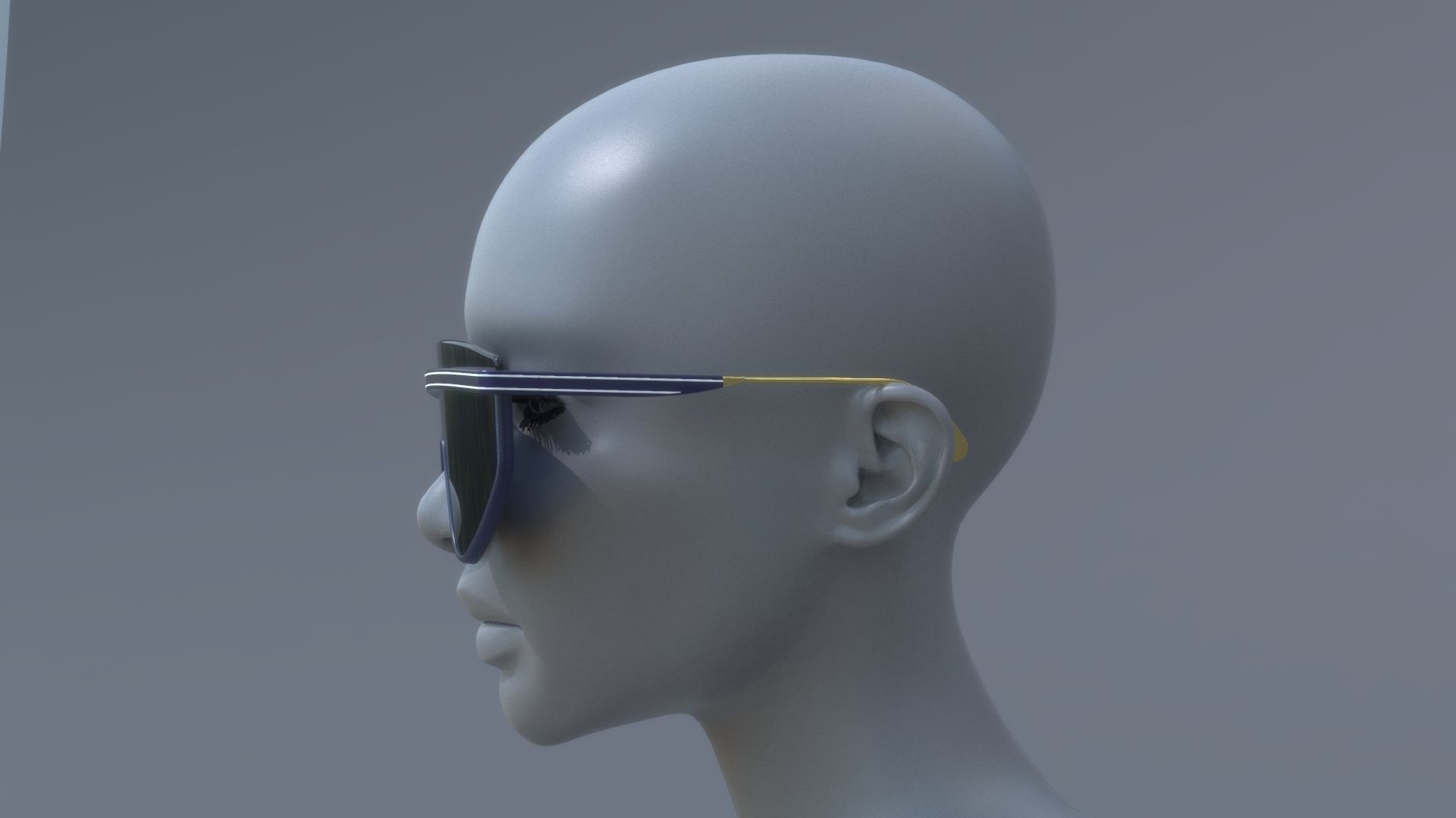 Fashion sci fi sun glasses DIOR style 3D model_2