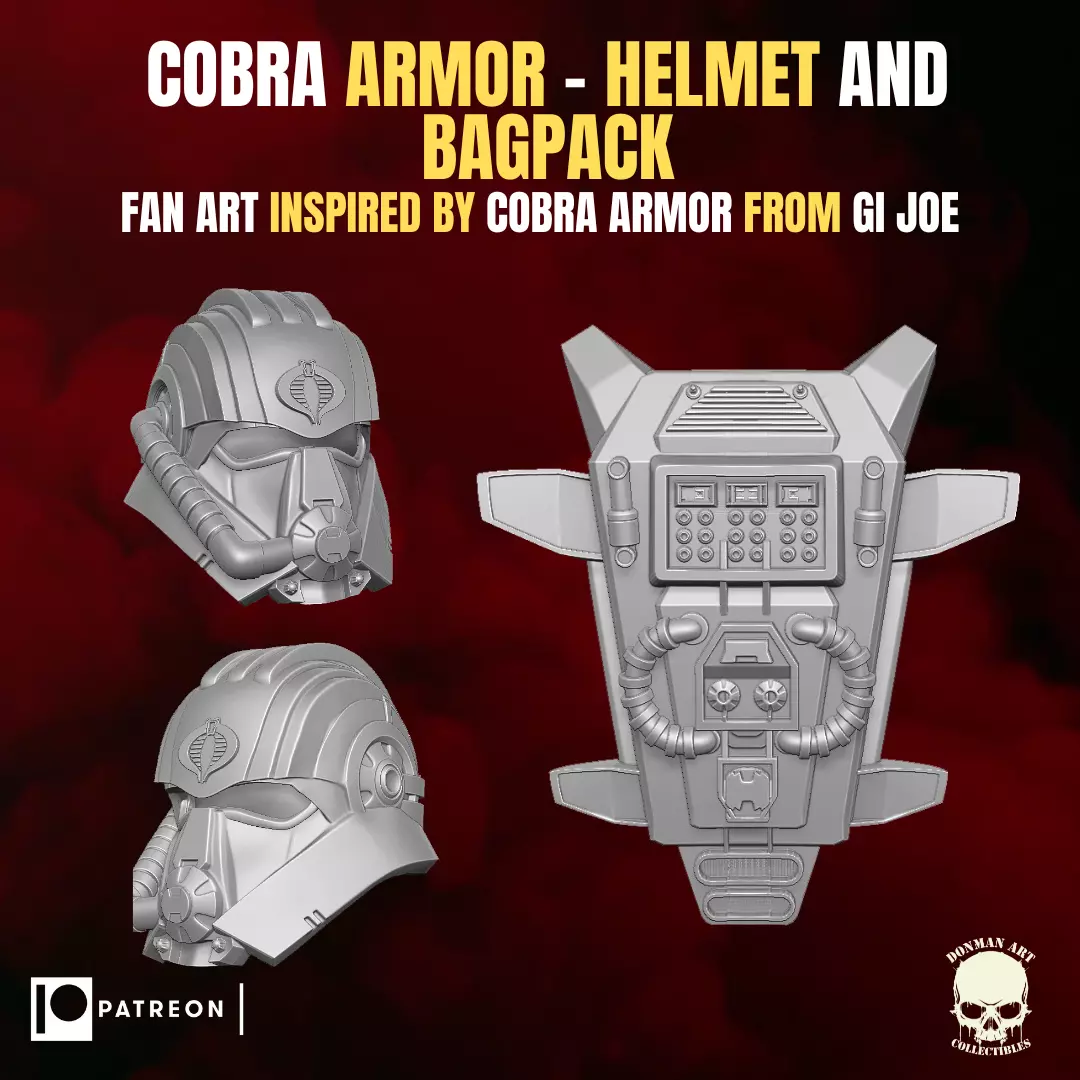 Cobra Armor fan art Kit for Action Figures 3D print model_0