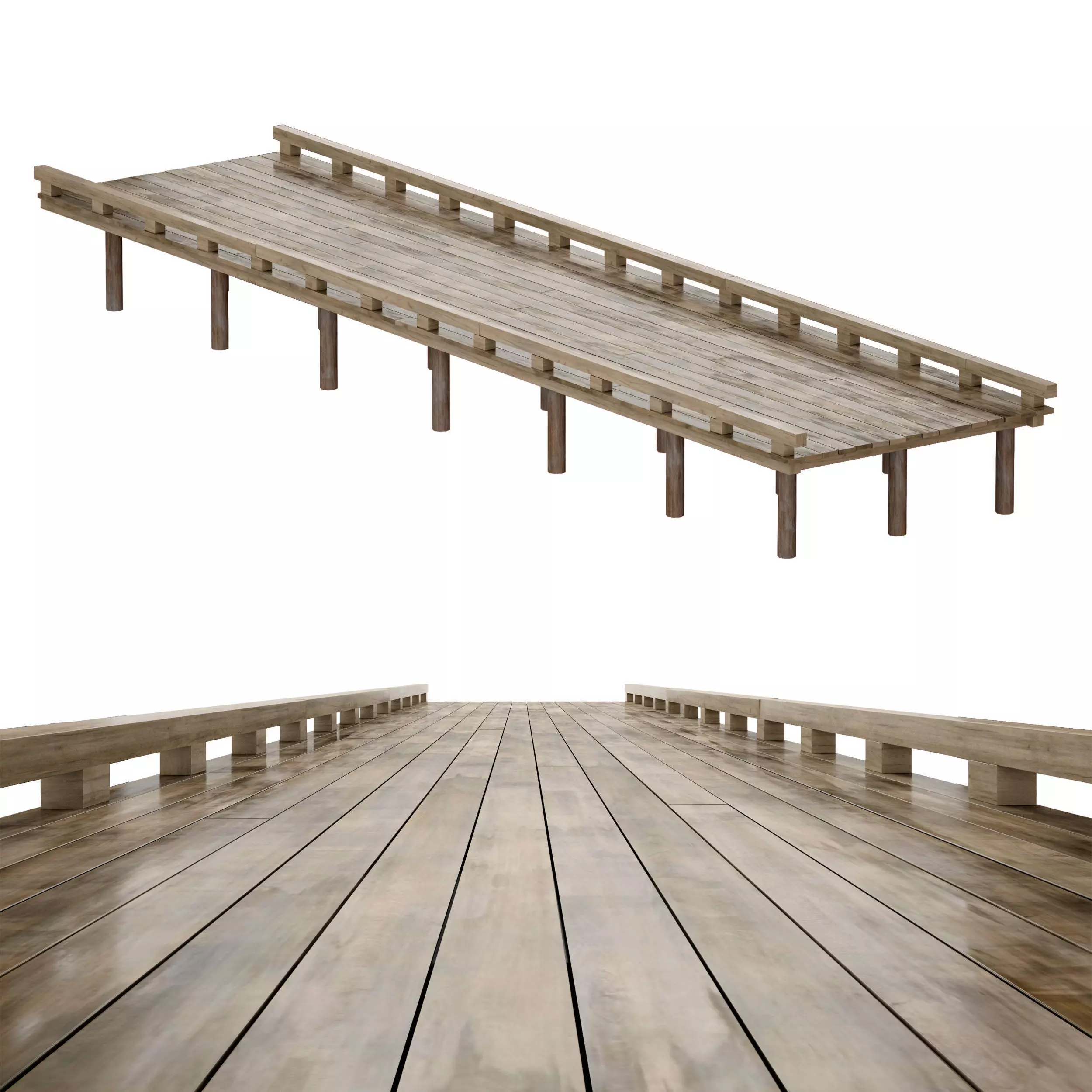 Coastal sea pier 3D model_0