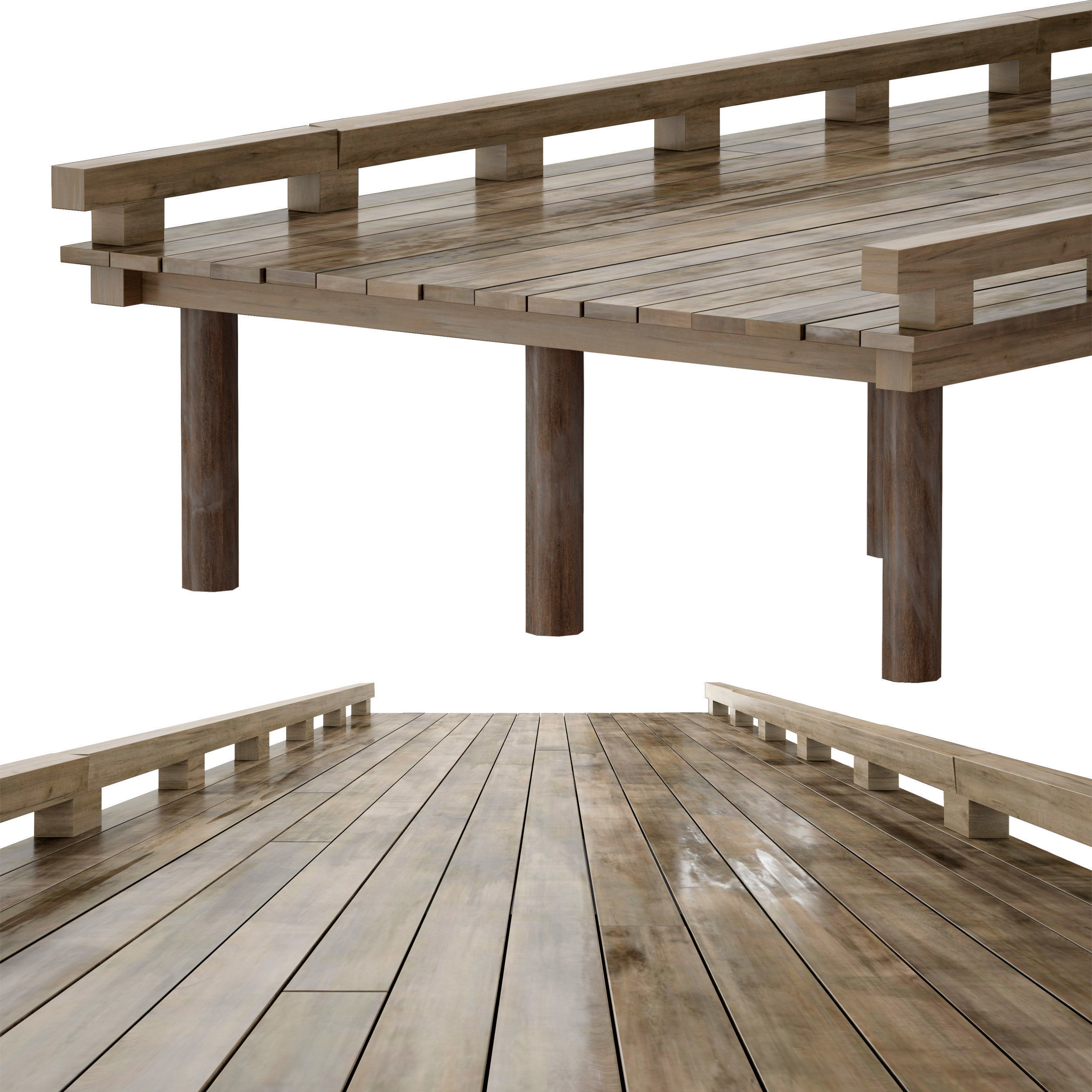 Coastal sea pier 3D model_1