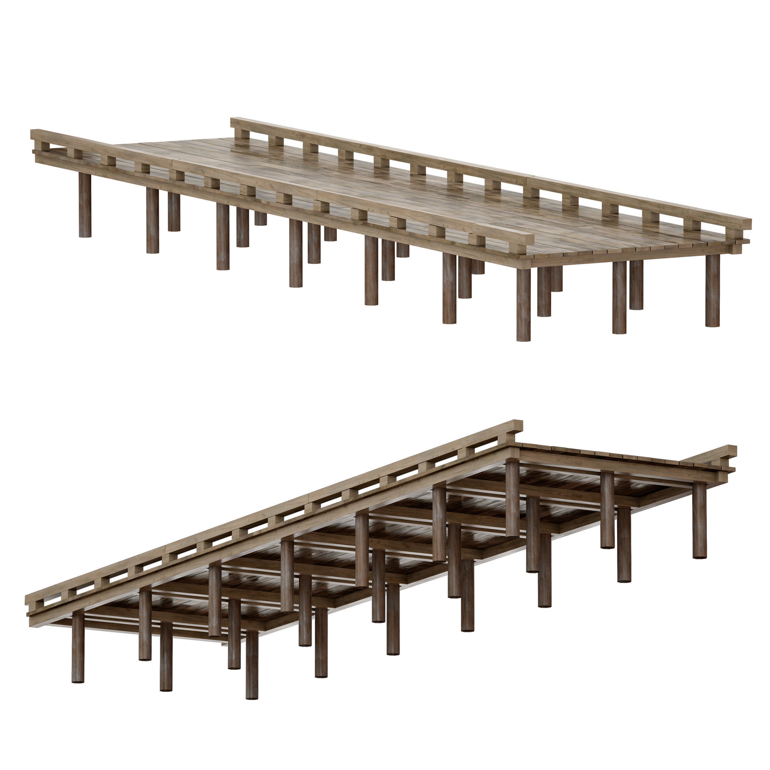 Coastal sea pier 3D model_4