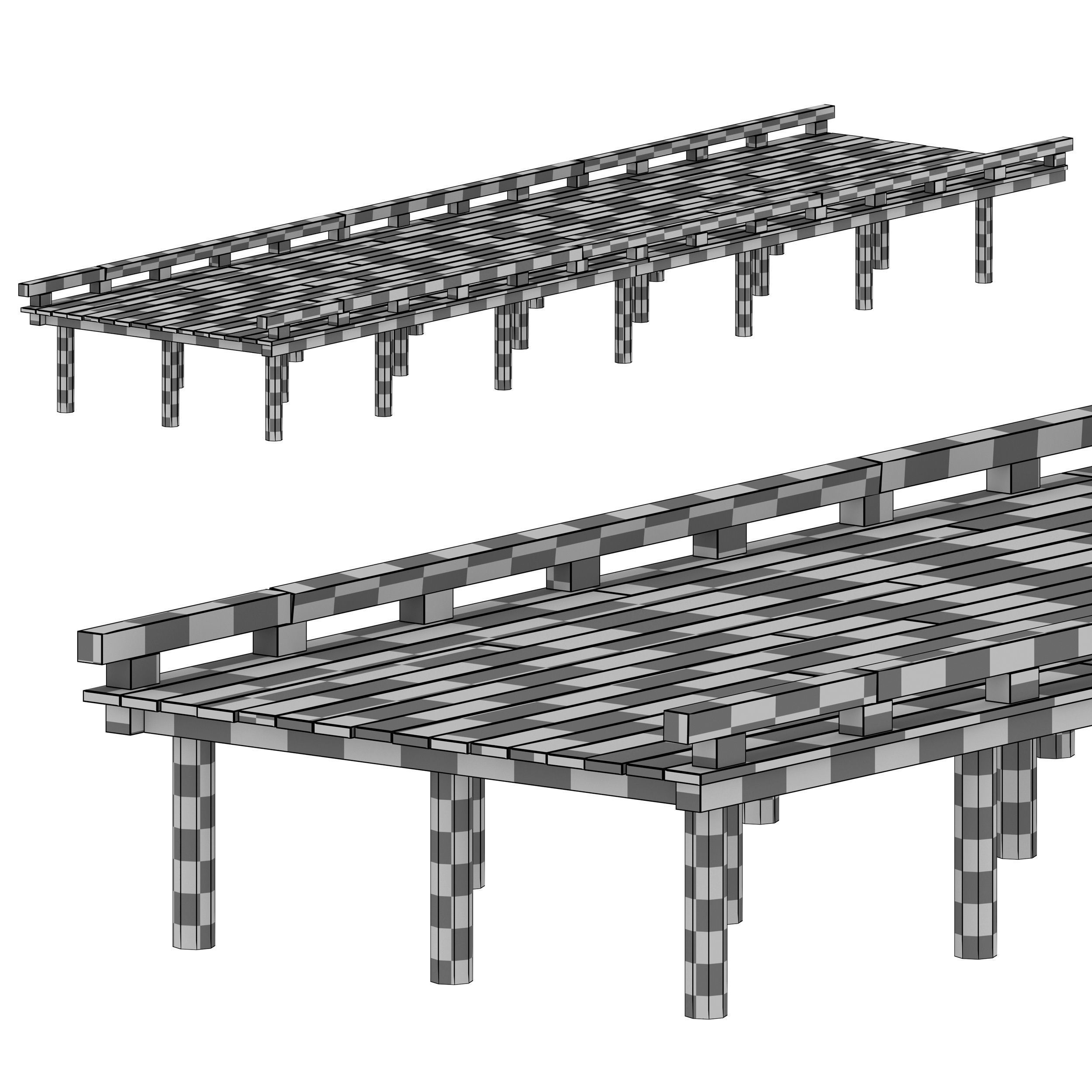 Coastal sea pier 3D model_9