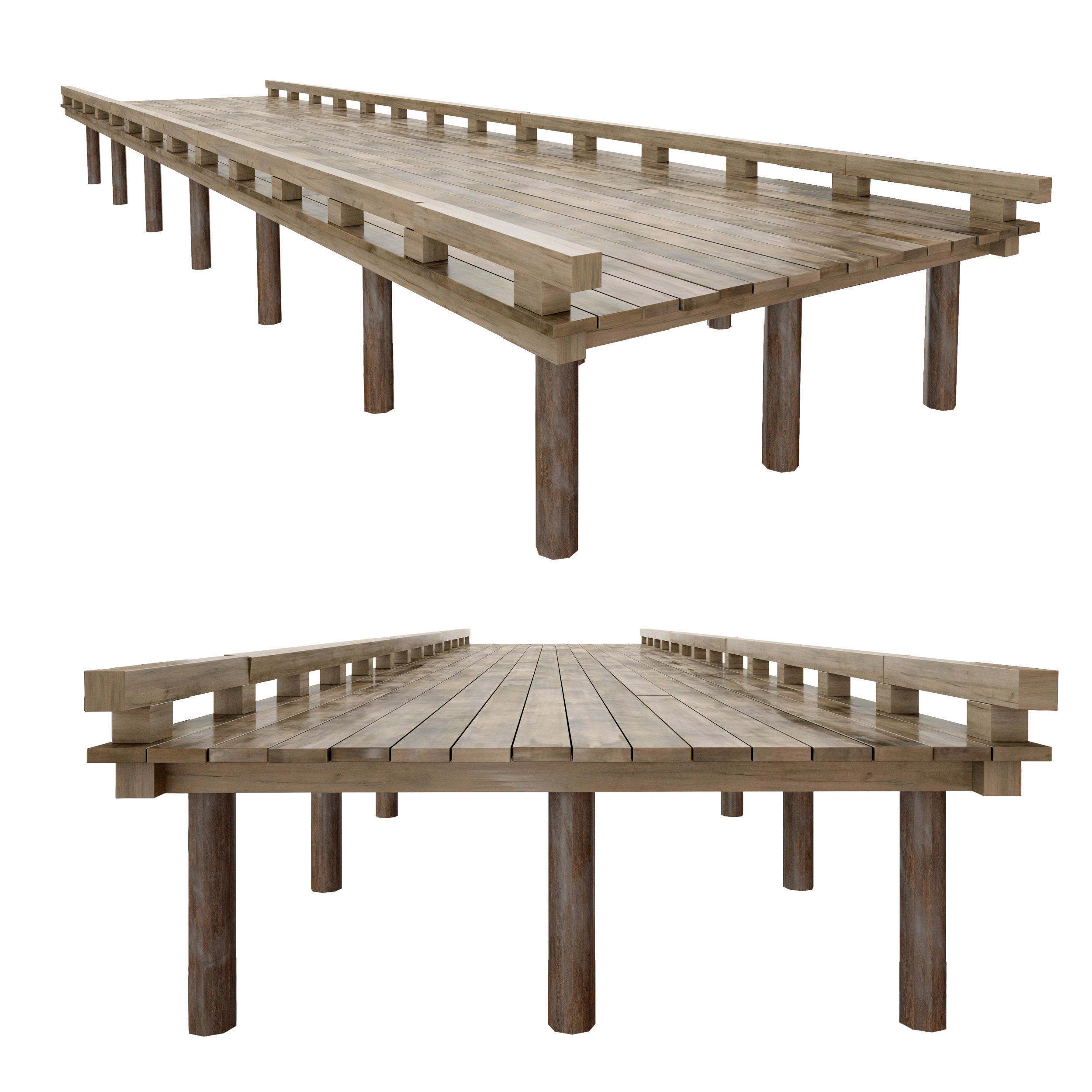 Coastal sea pier 3D model_2