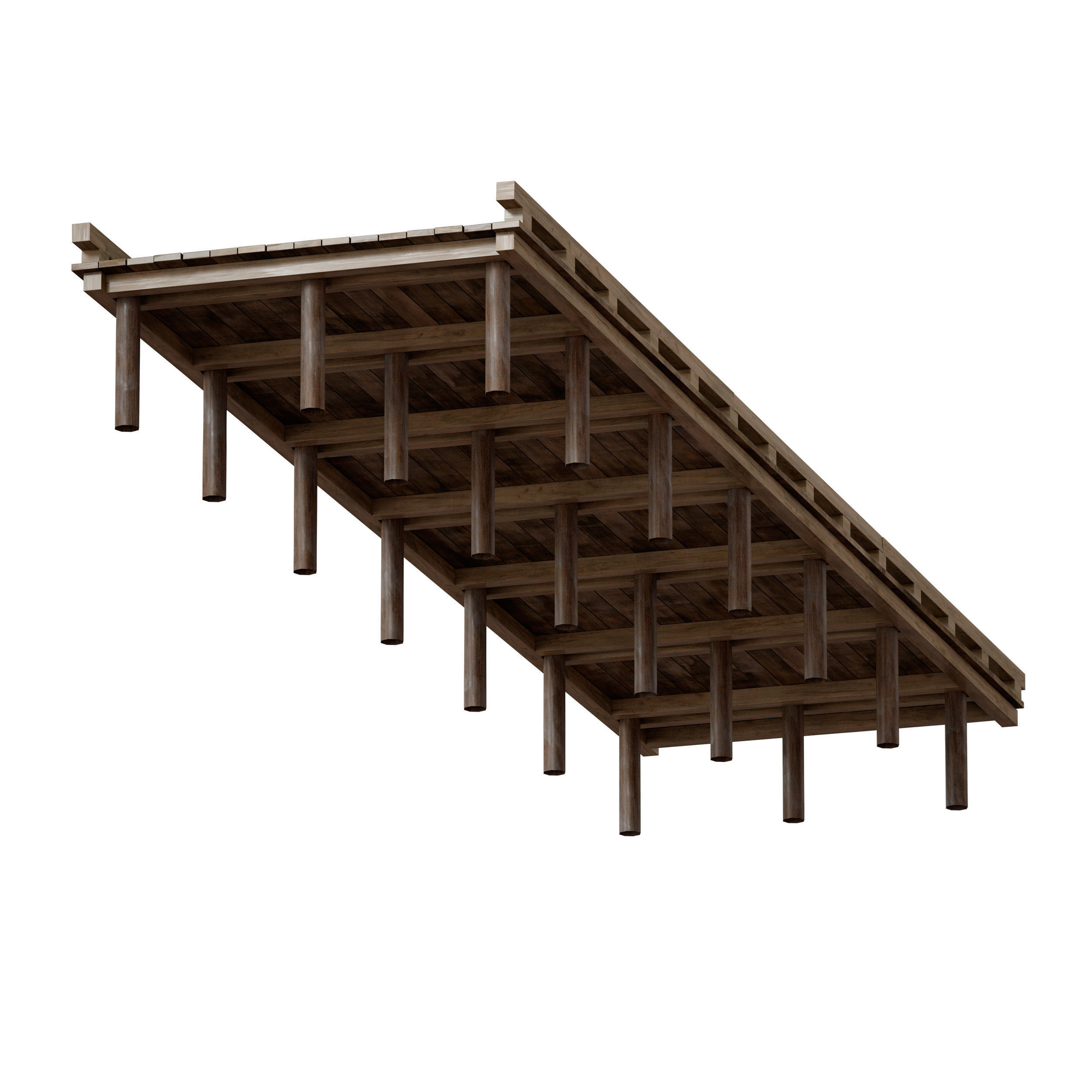 Coastal sea pier 3D model_6