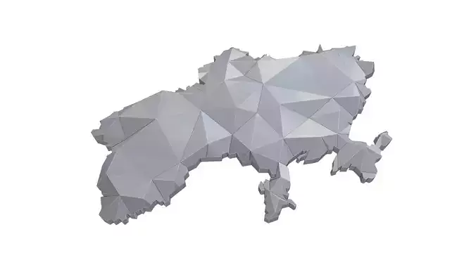 Low-Poly Map of Ukraine 3D print model