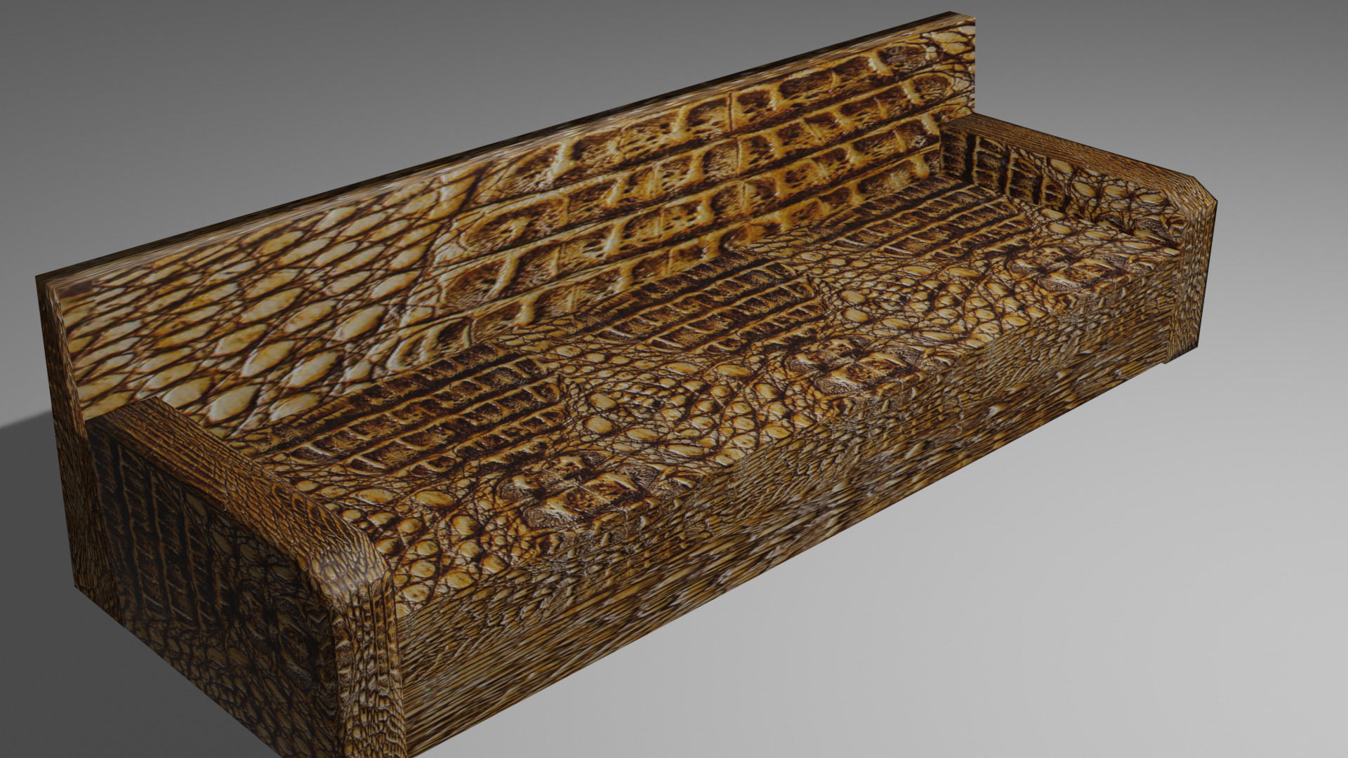 modern leather sofa Low-poly 3D model_1