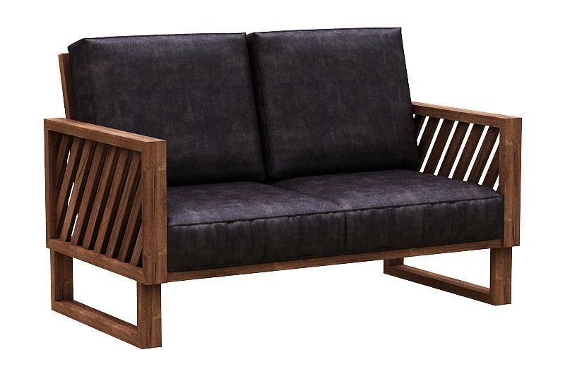 contemporary sofa Low-poly 3D model_1