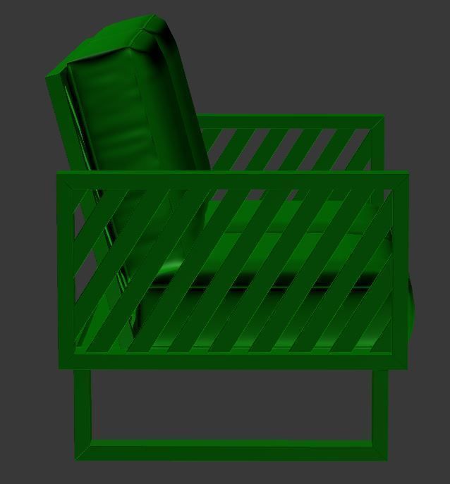 contemporary sofa Low-poly 3D model_9