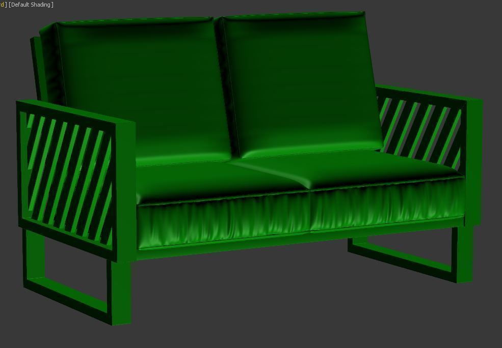 contemporary sofa Low-poly 3D model_7