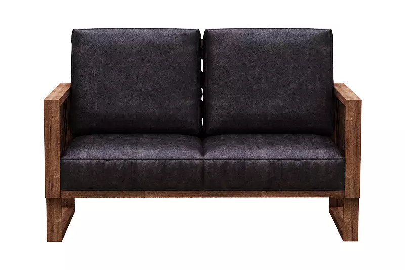 contemporary sofa Low-poly 3D model_0