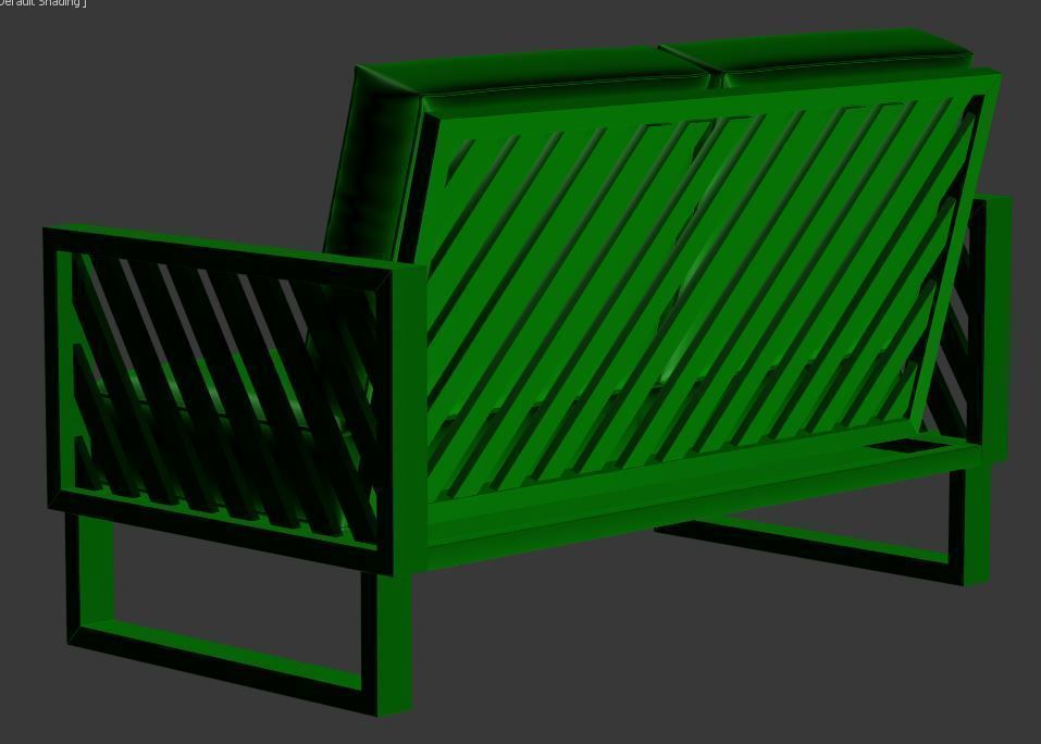 contemporary sofa Low-poly 3D model_12