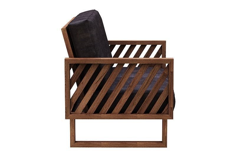 contemporary sofa Low-poly 3D model_3