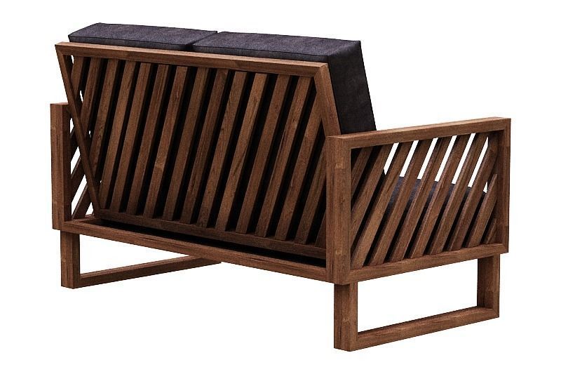 contemporary sofa Low-poly 3D model_4