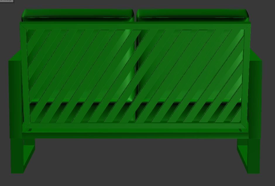 contemporary sofa Low-poly 3D model_11