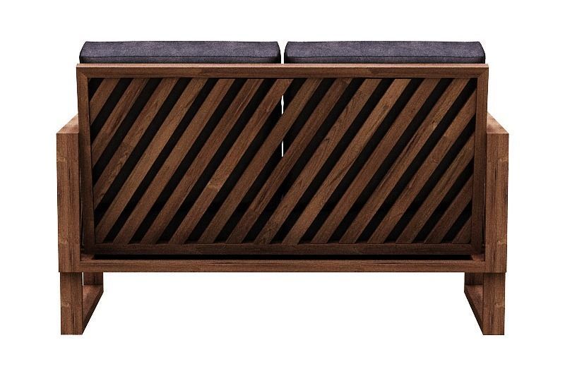 contemporary sofa Low-poly 3D model_5