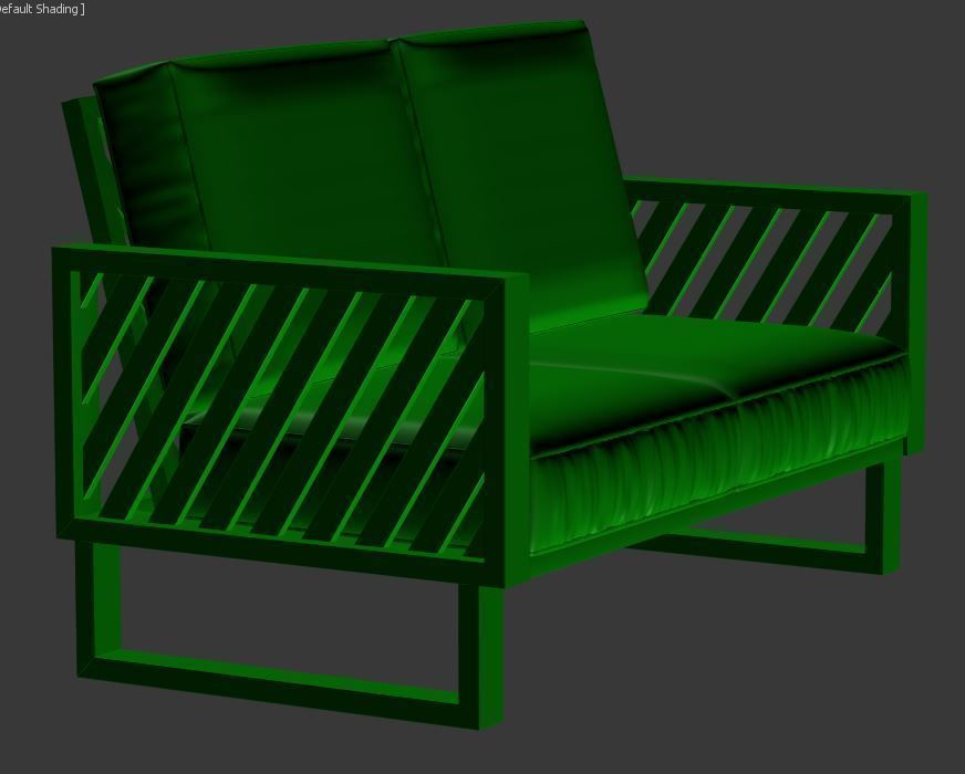 contemporary sofa Low-poly 3D model_8