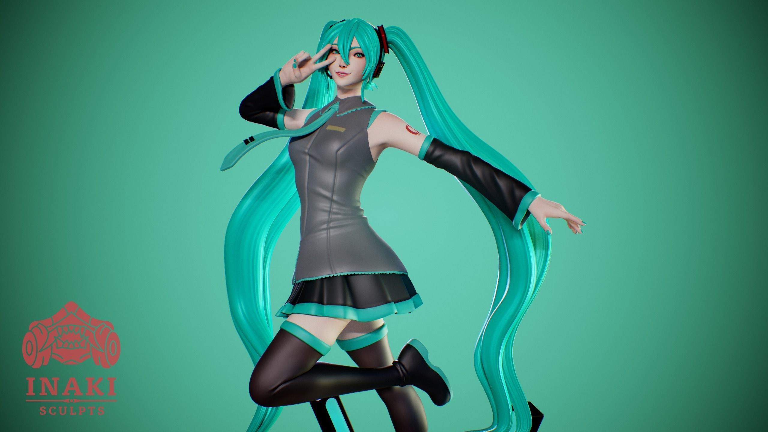 Hatsune Miku 3D print model_1
