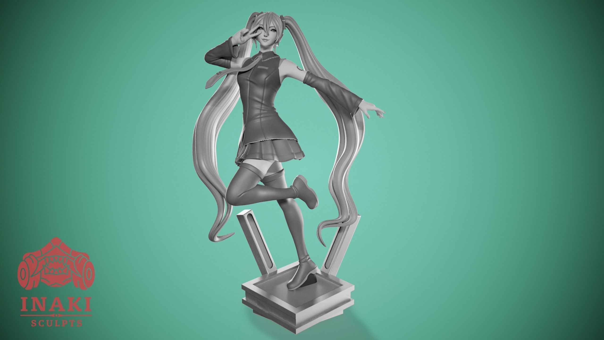 Hatsune Miku 3D print model_4