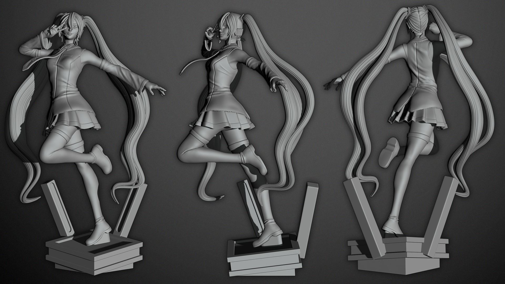 Hatsune Miku 3D print model_6