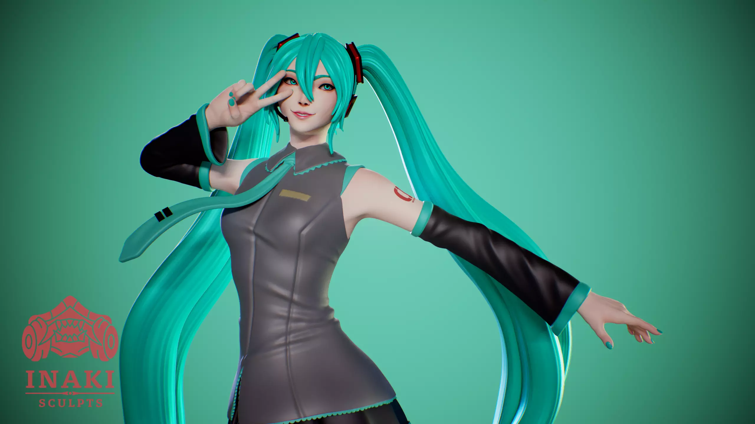 Hatsune Miku 3D print model_0