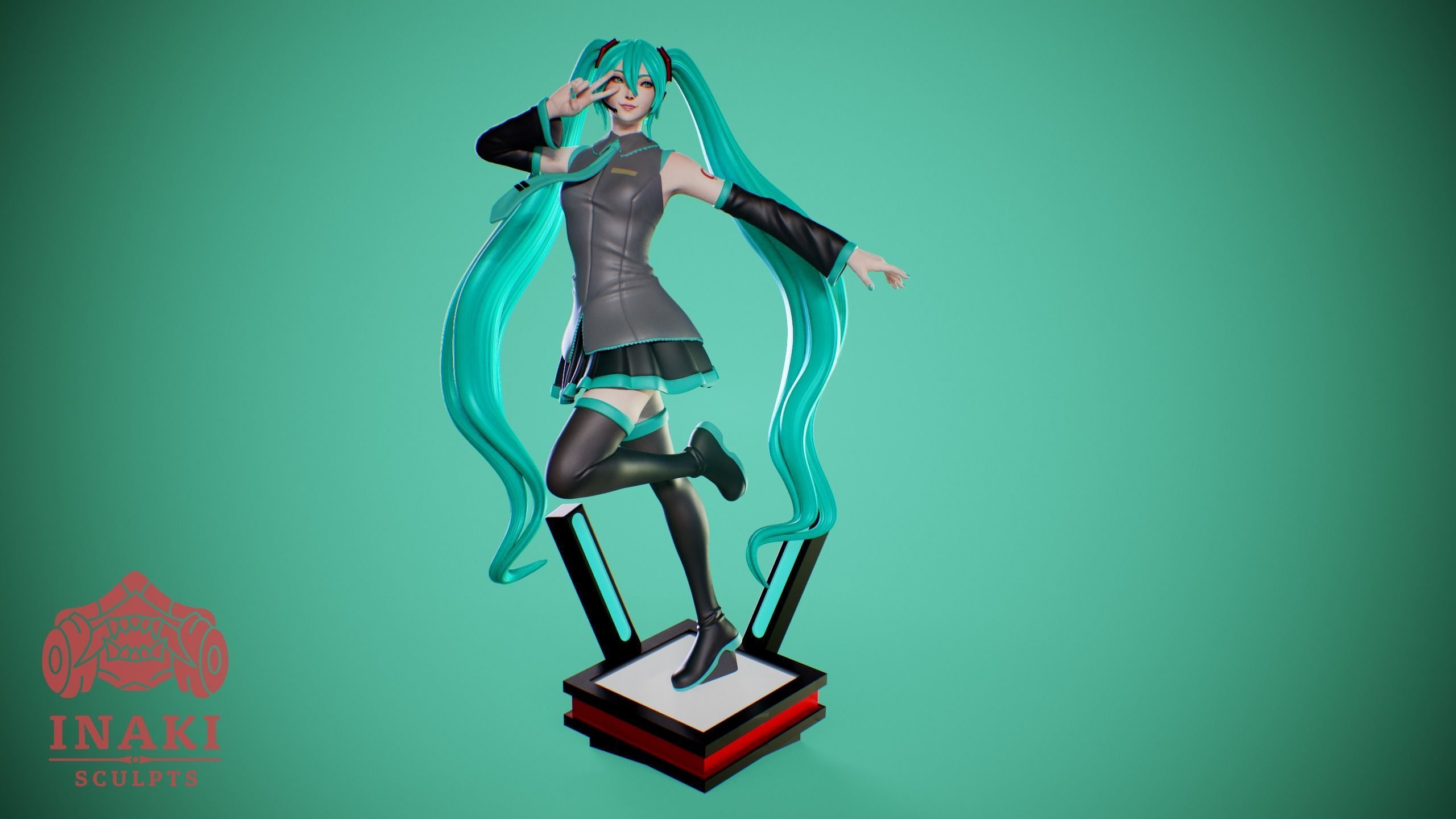 Hatsune Miku 3D print model_2