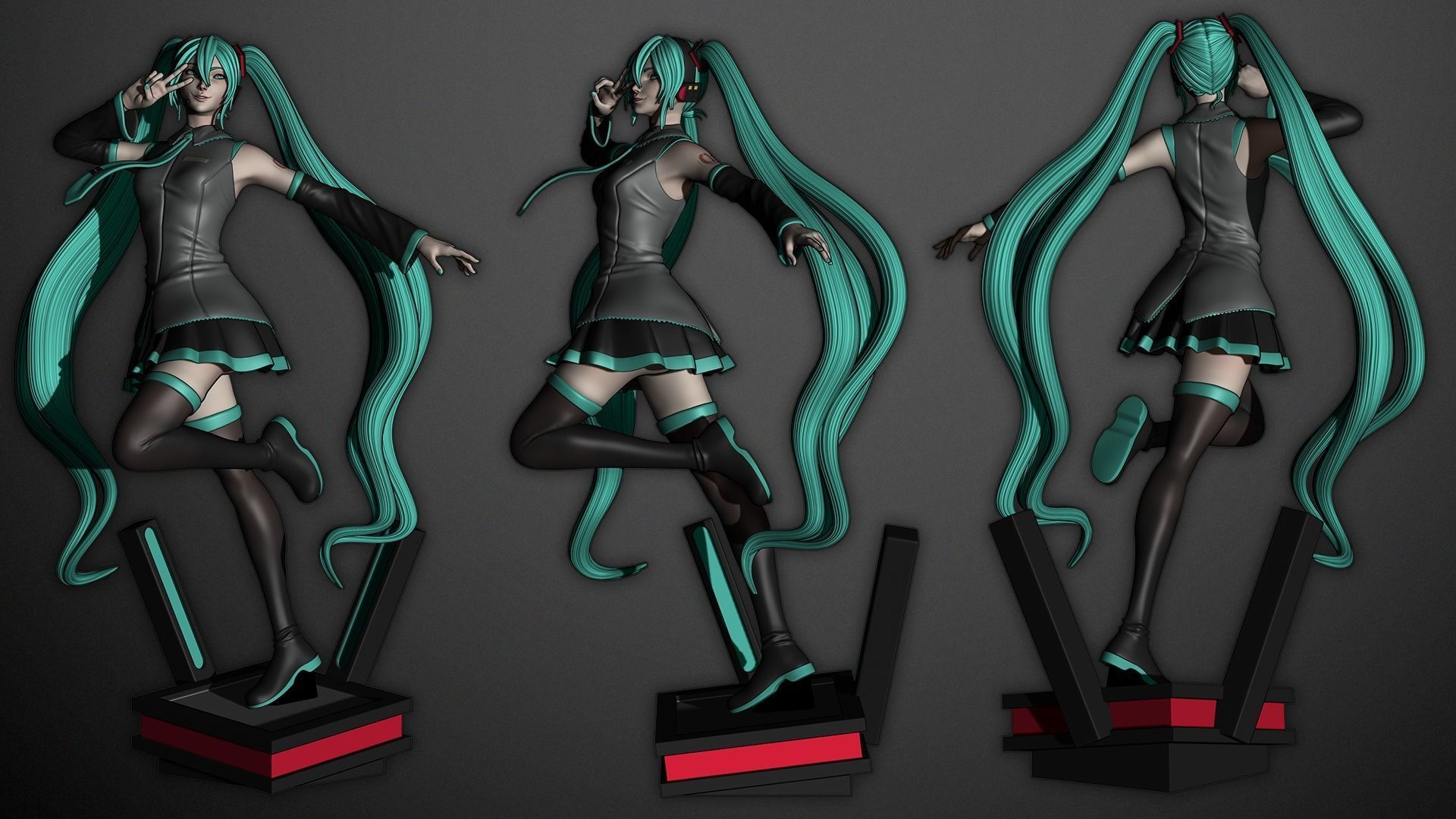 Hatsune Miku 3D print model_5