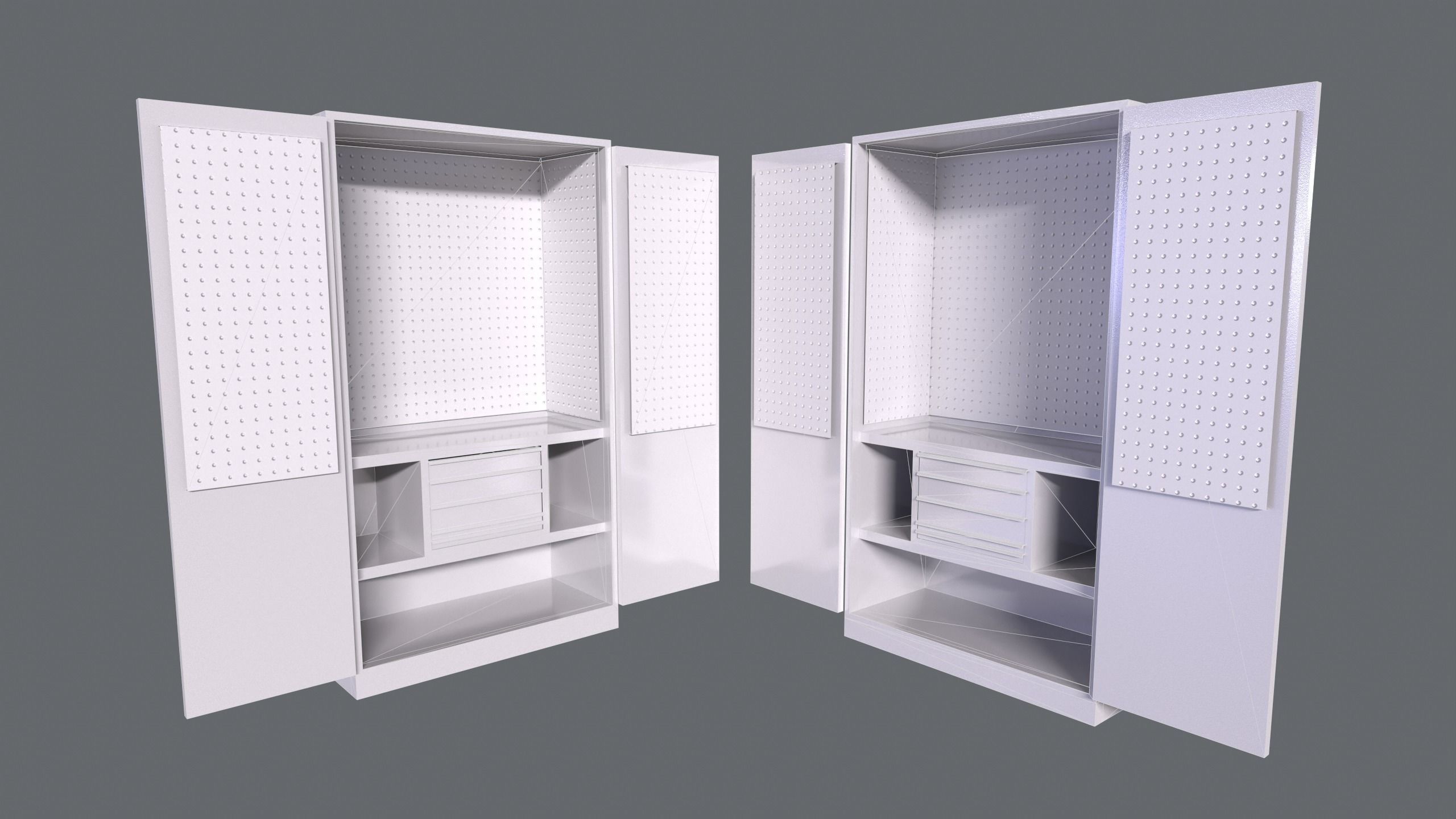Tools Cabinet Low-poly 3D model_9