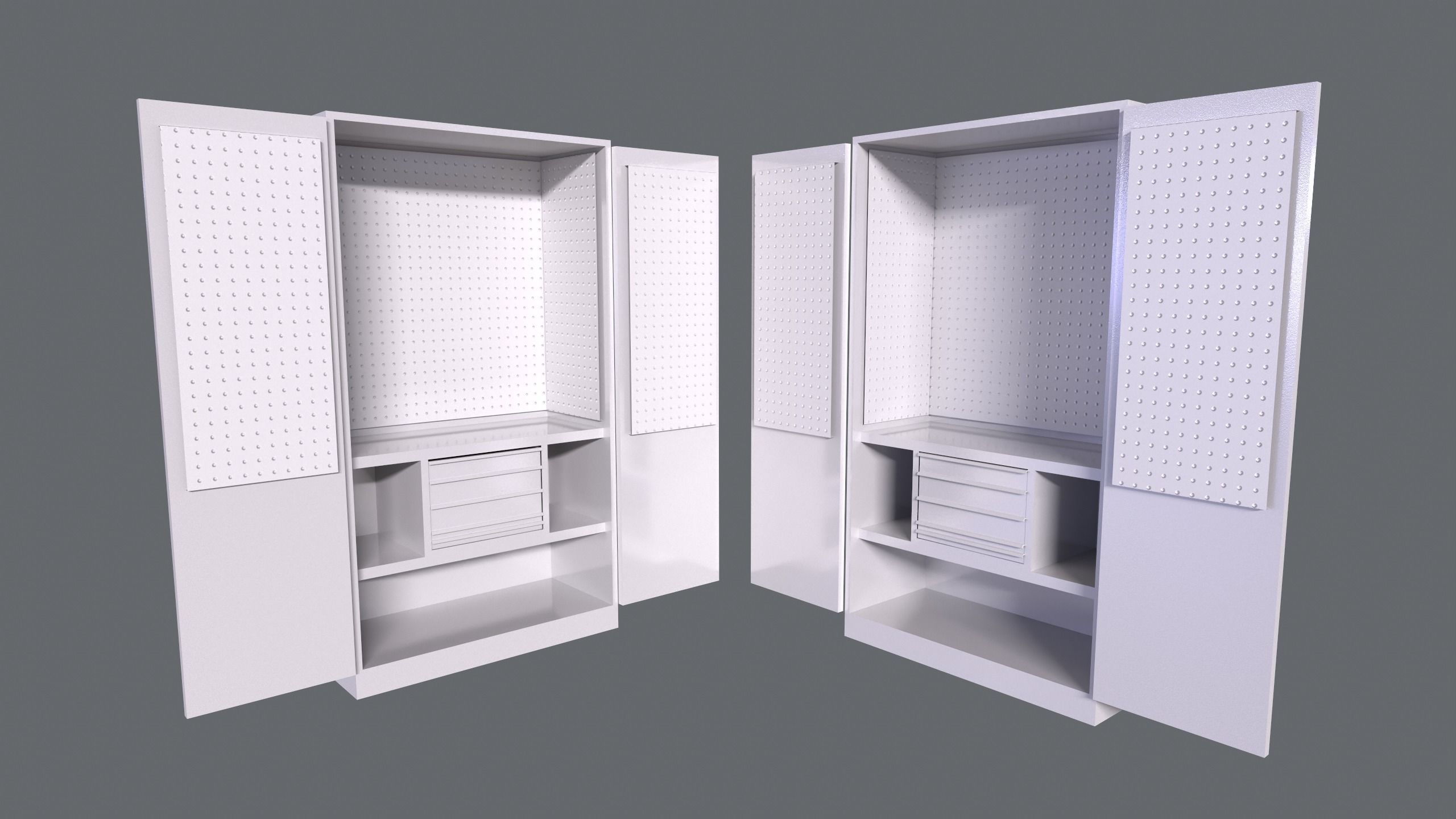 Tools Cabinet Low-poly 3D model_10