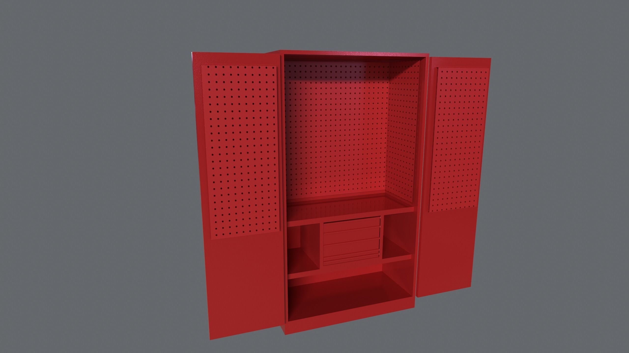Tools Cabinet Low-poly 3D model_5