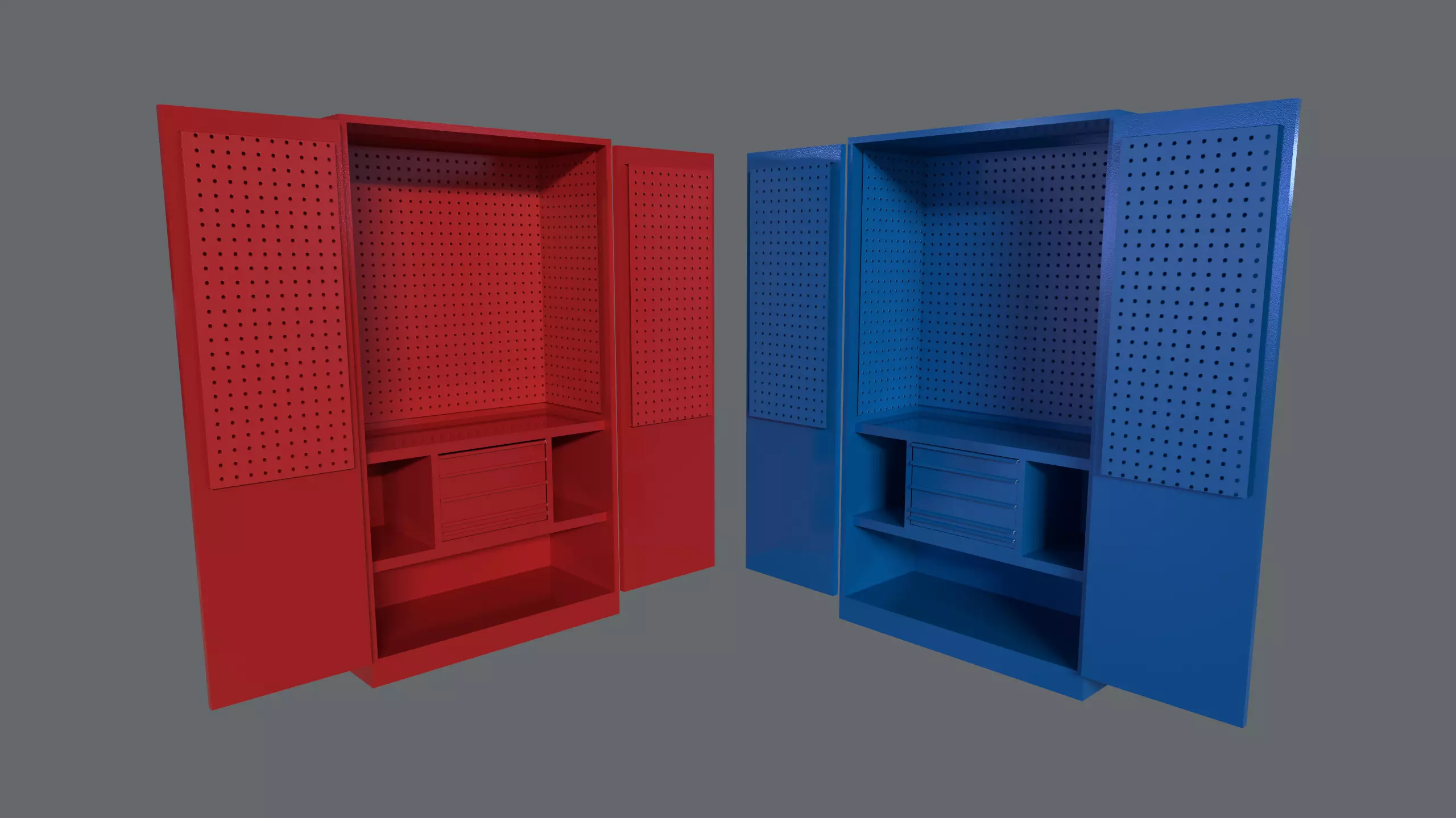 Tools Cabinet Low-poly 3D model_0