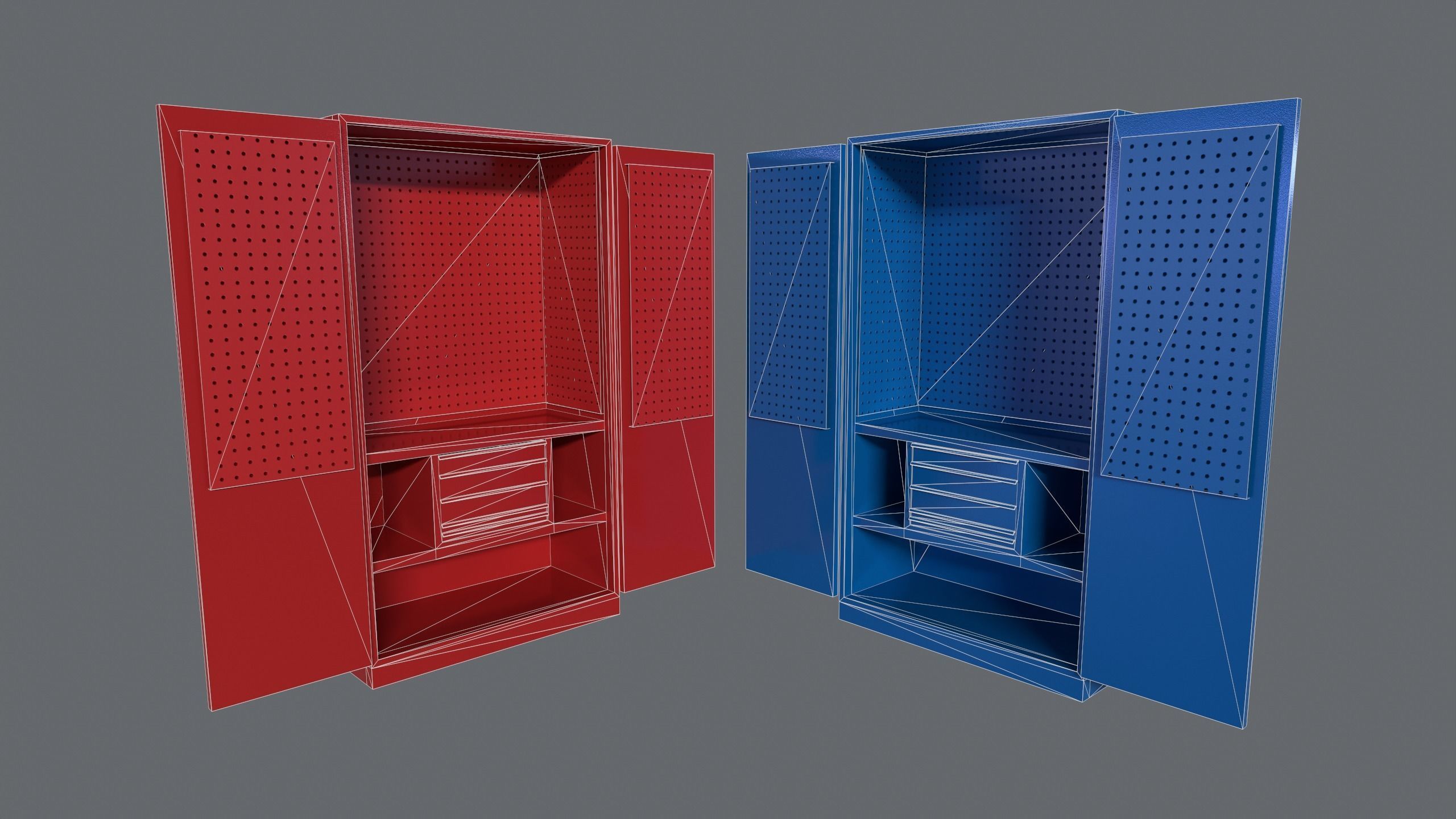 Tools Cabinet Low-poly 3D model_2