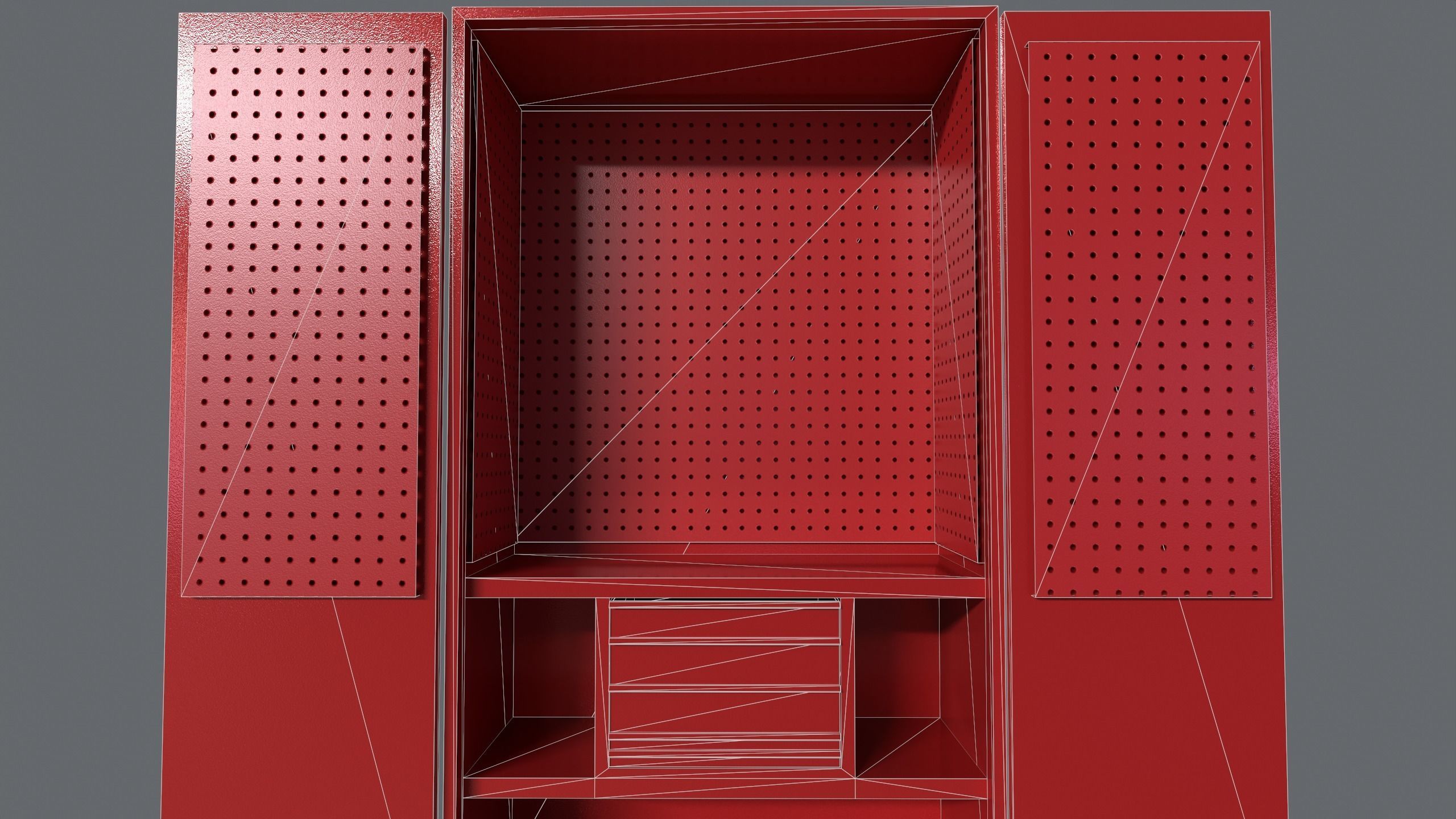 Tools Cabinet Low-poly 3D model_3