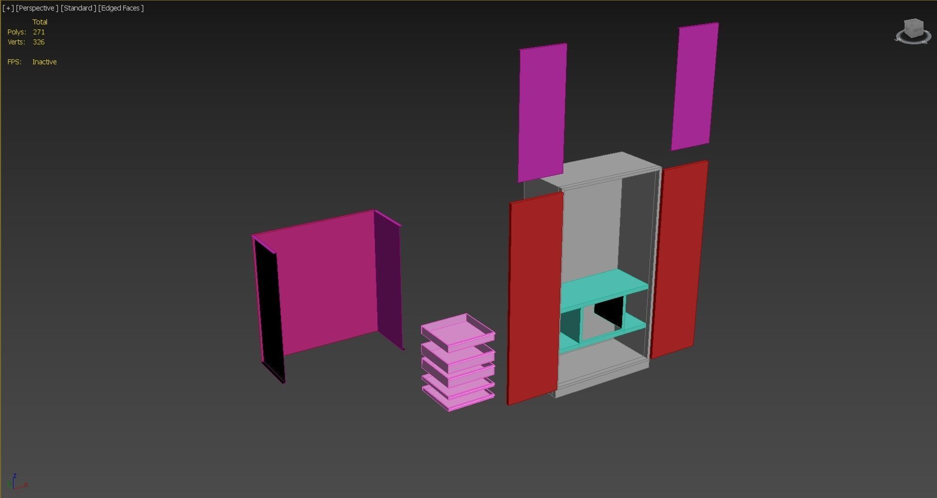 Tools Cabinet Low-poly 3D model_8