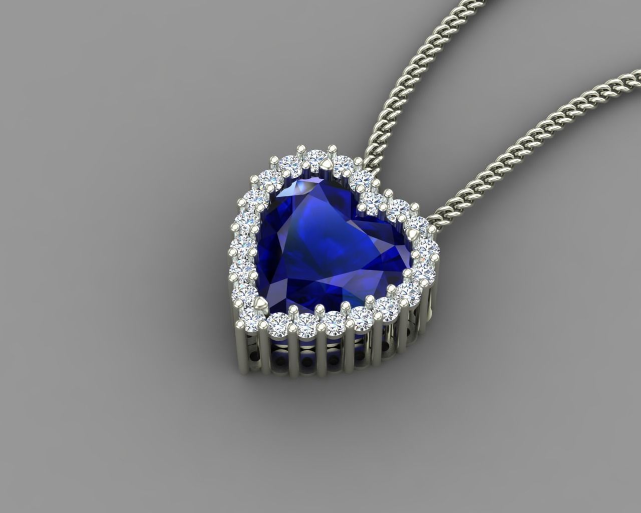 Heart of the ocean pendant 3D print model_6