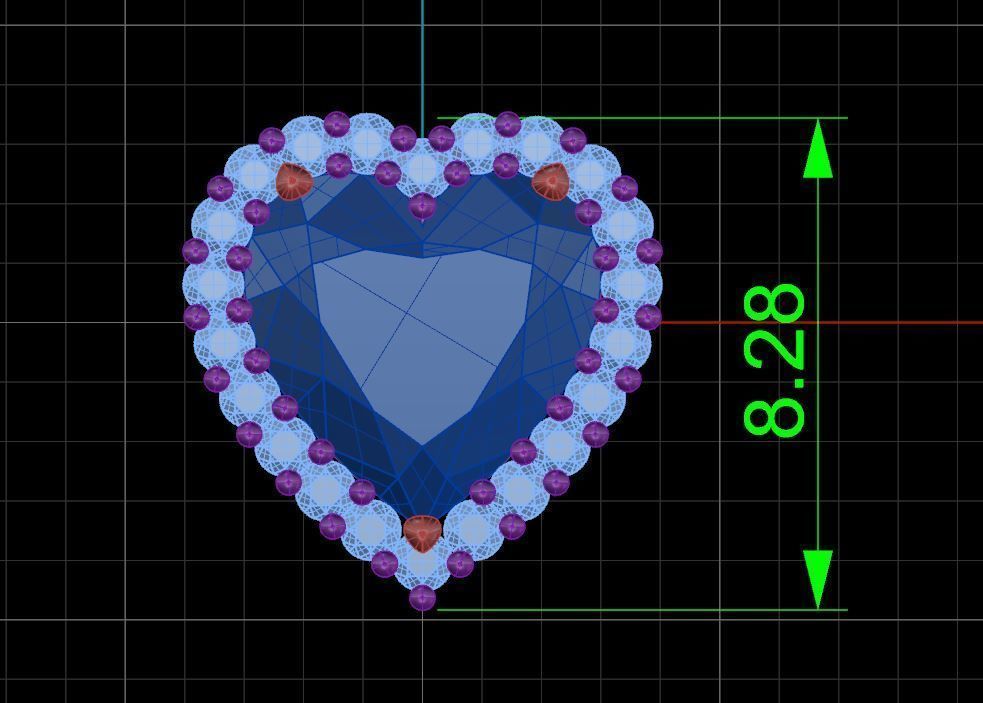 Heart of the ocean pendant 3D print model_2