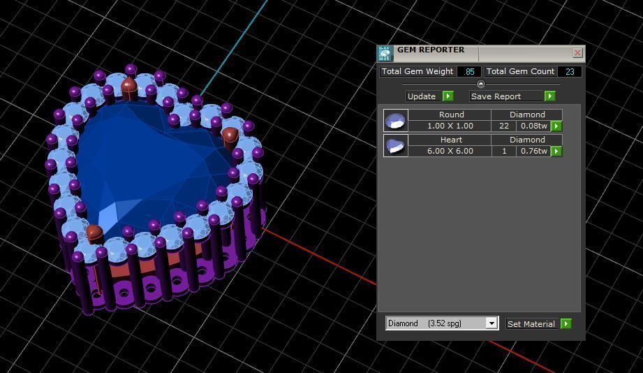 Heart of the ocean pendant 3D print model_4