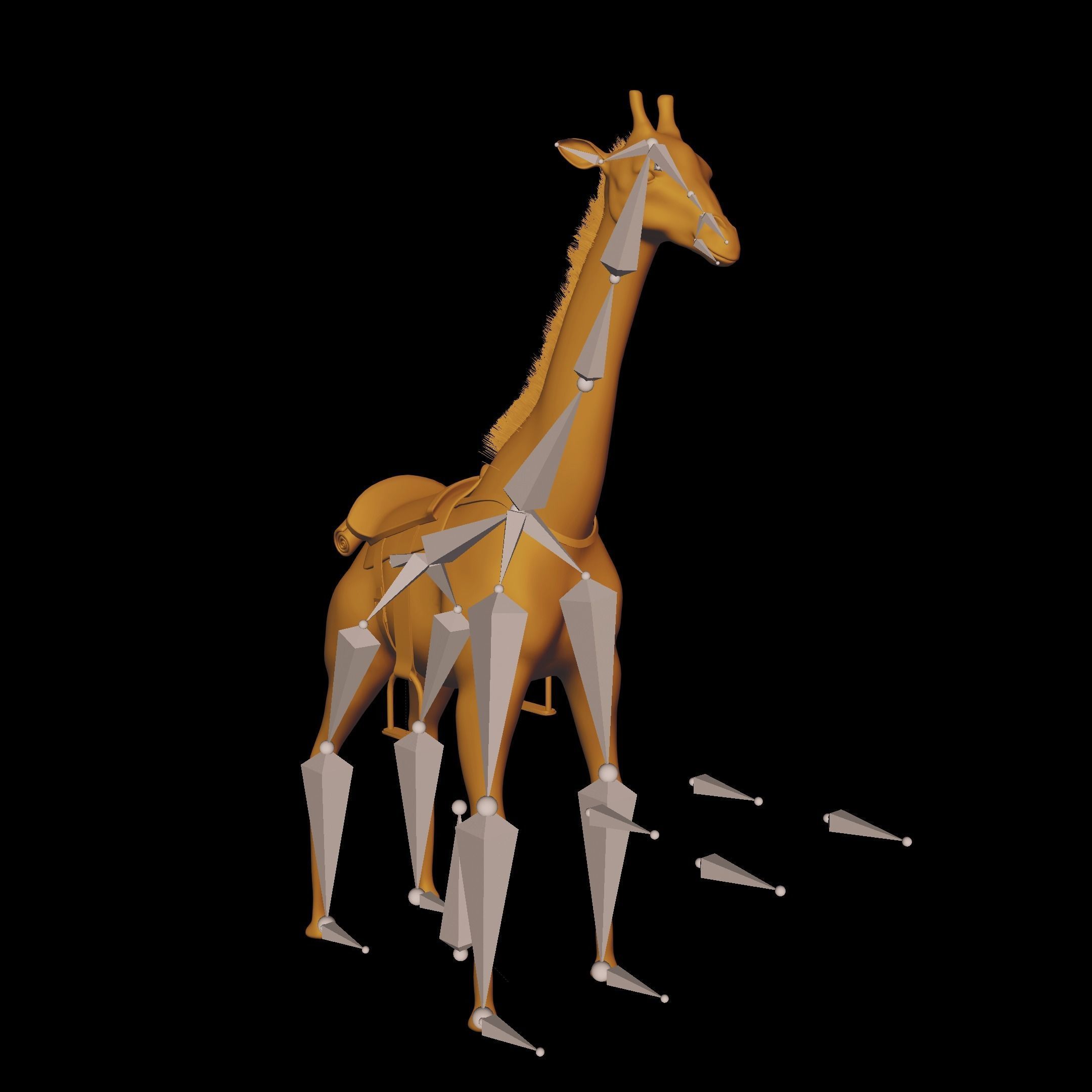 Giraffe Low-poly 3D model_4