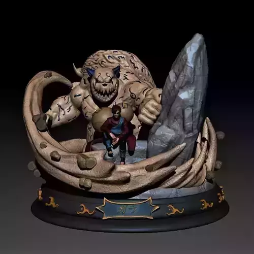 Gaara and Shukaku 3D print model