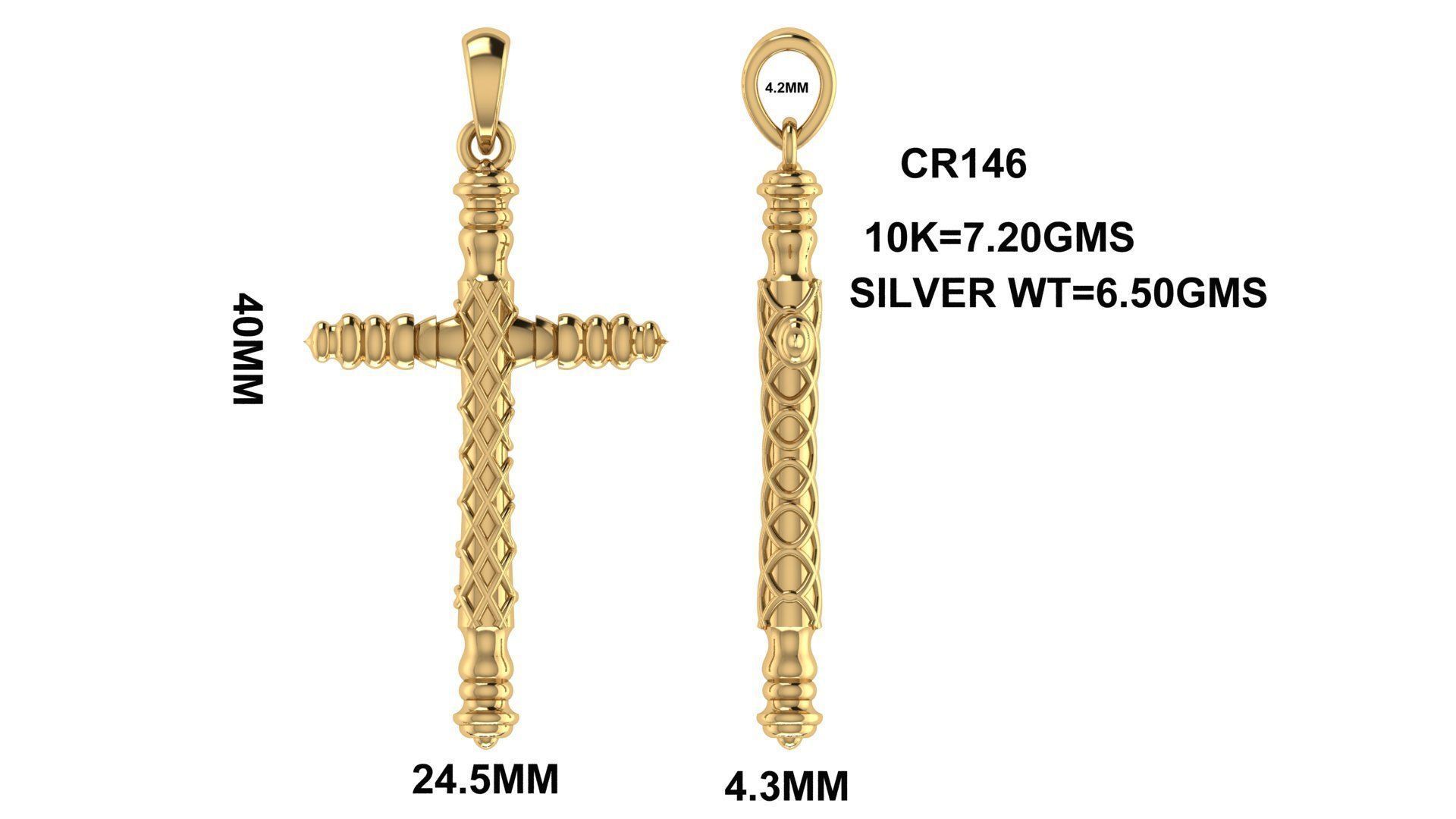 CROSS PENDANT CR146 3D print model_5
