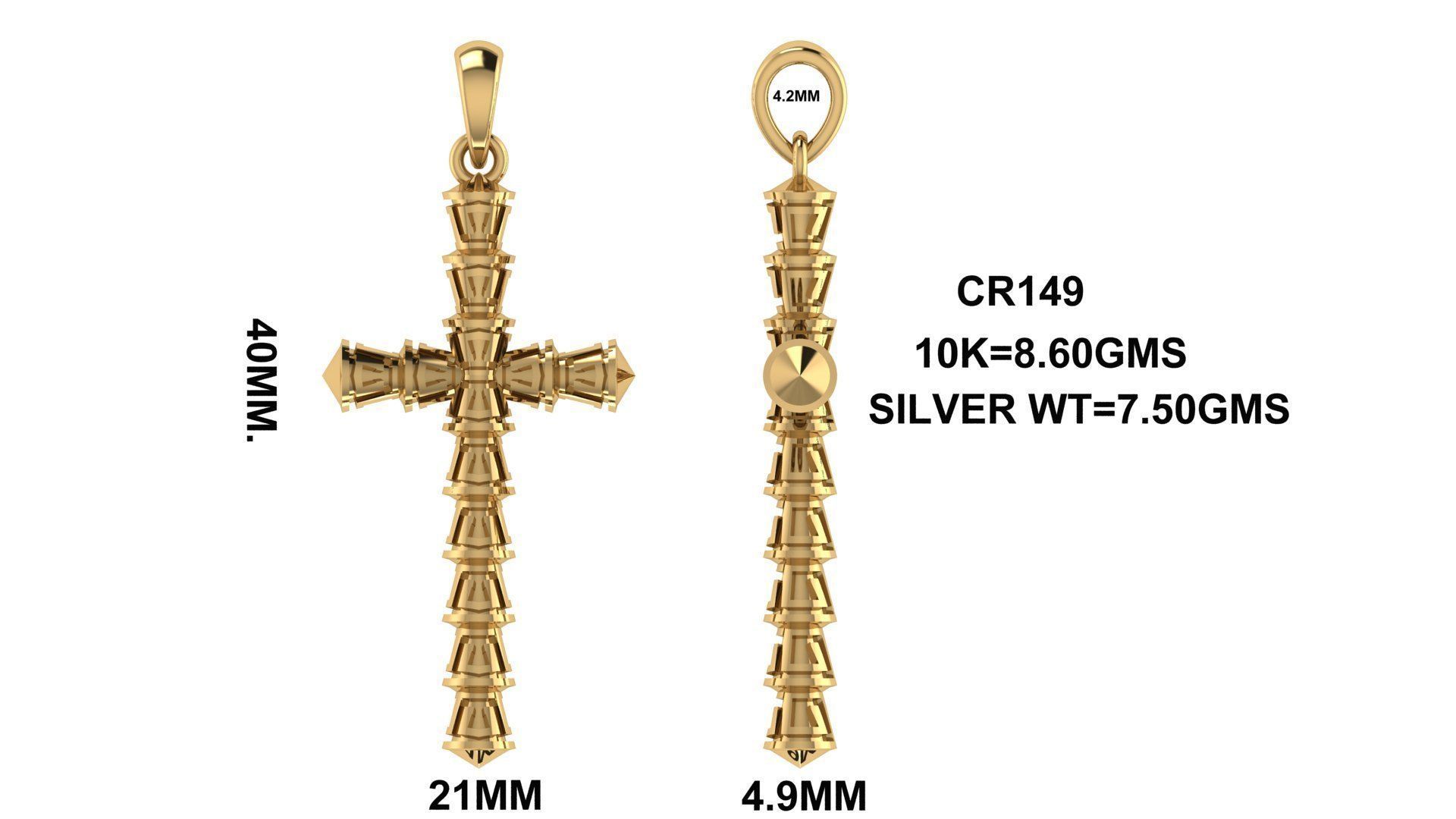 CROSS PENDANT CR149 3D print model_6