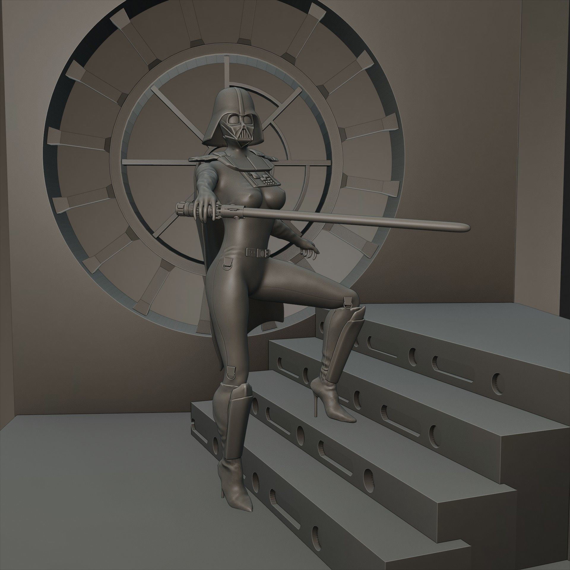 DARTH VADER FEMALE 3D print model_7