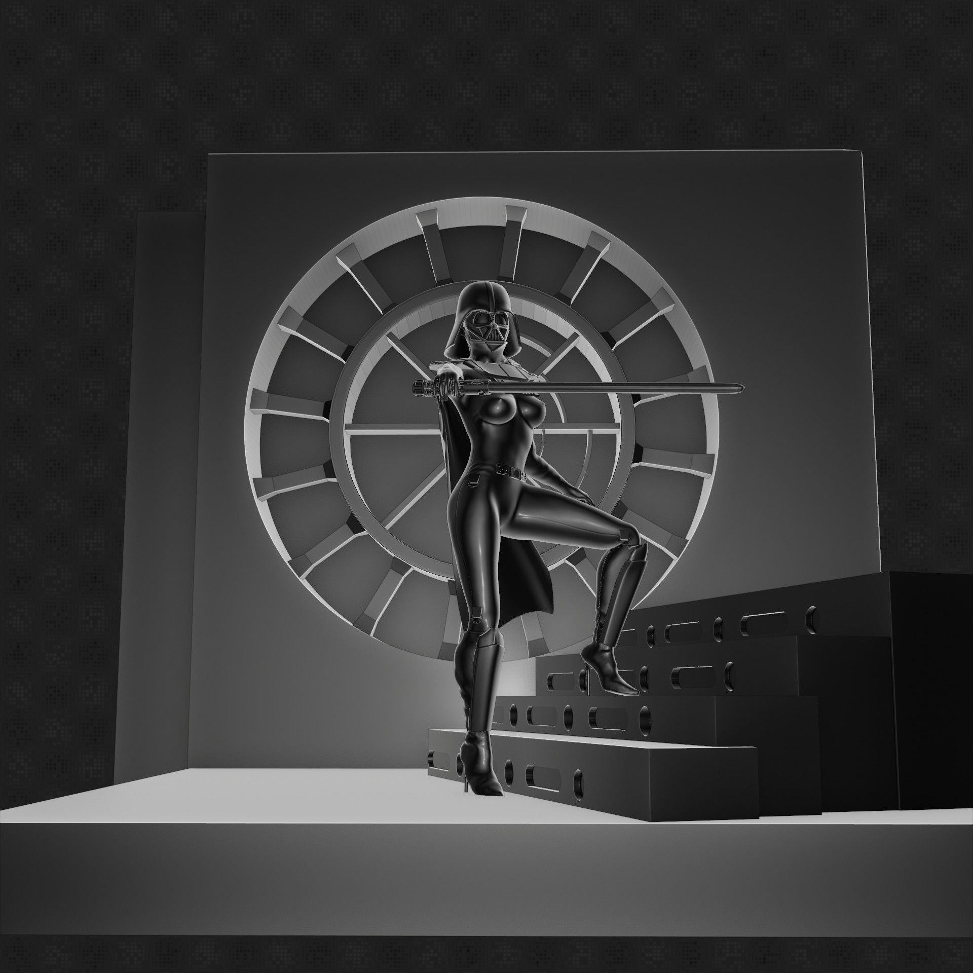 DARTH VADER FEMALE 3D print model_4