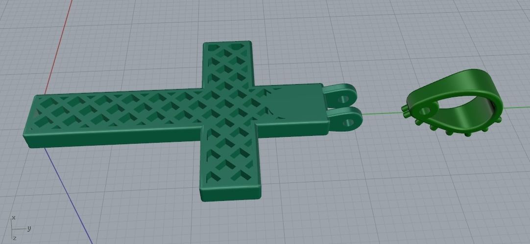 Pendant Cross Model 1717 3D print model_4